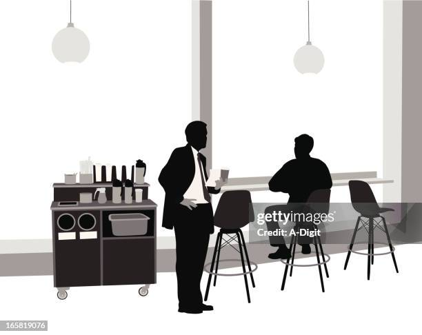 espresso vector silhouette - two coffee cups stock illustrations