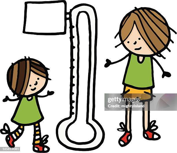 brother and sister fundraising - fundraiser thermometer stock illustrations