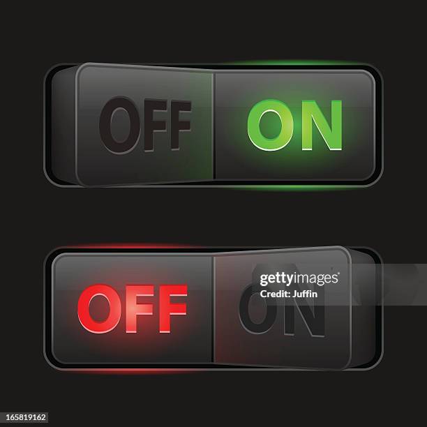 switches dark (on off) - turning on or off stock illustrations