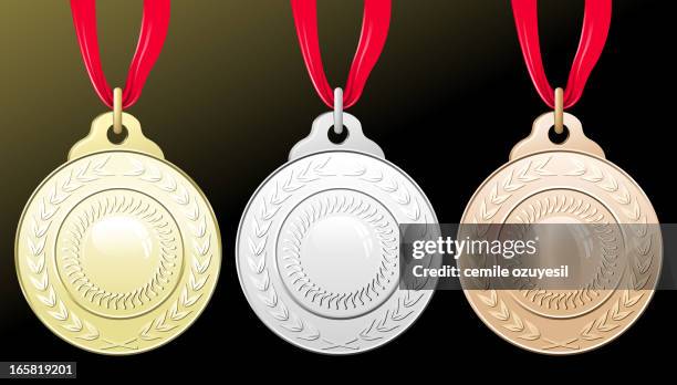 stockillustraties, clipart, cartoons en iconen met medals - gouden-medaille