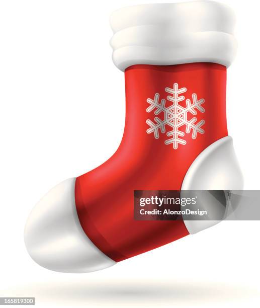 christmas stocking - red socks stock illustrations