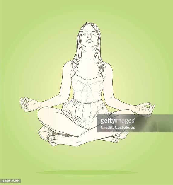 meditation - augen geschlossen stock-grafiken, -clipart, -cartoons und -symbole