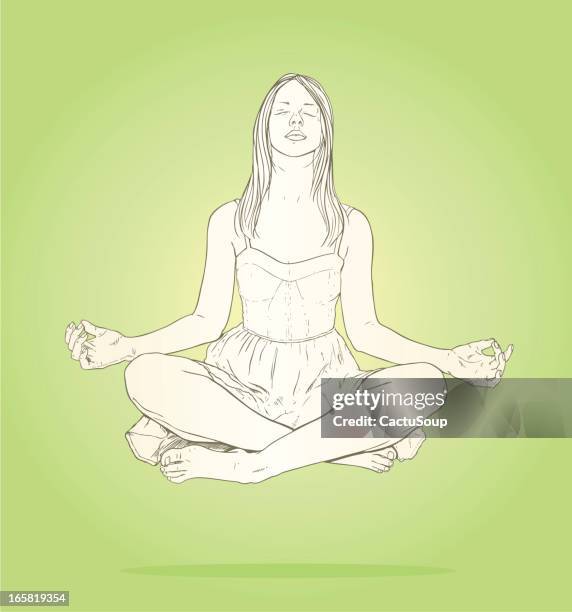 meditation - eyes closed stock illustrations