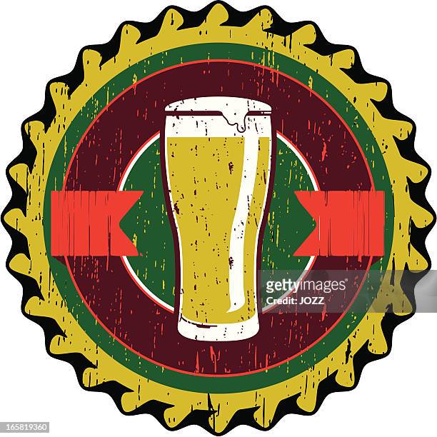 illustrazioni stock, clip art, cartoni animati e icone di tendenza di birra cappuccio - tappo birra