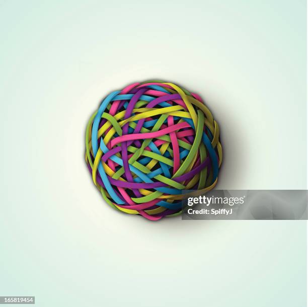 bildbanksillustrationer, clip art samt tecknat material och ikoner med rubber band ball - skrivbordsprydnad
