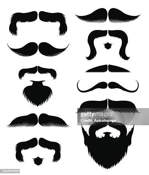 mustache and beards - chin stock illustrations