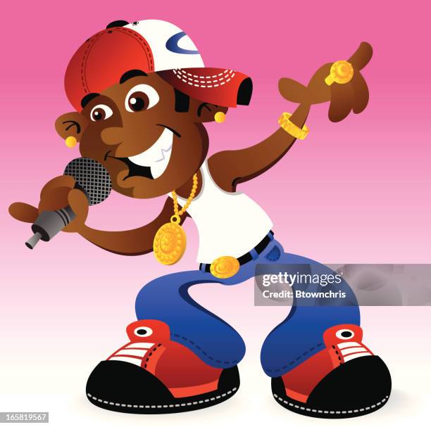 cool hip hop dude - rap cartoon stock illustrations