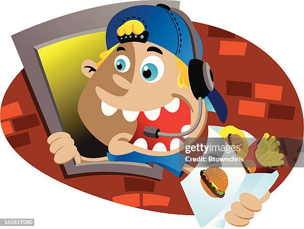 drive thru - drive through stock illustrations