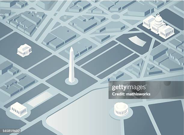 isometric washington dc - the mall stock illustrations