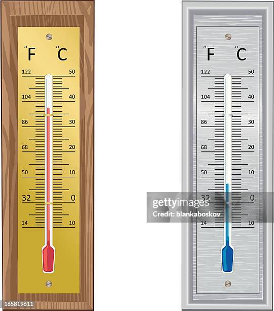 couple of thermometers - mercury metal stock illustrations