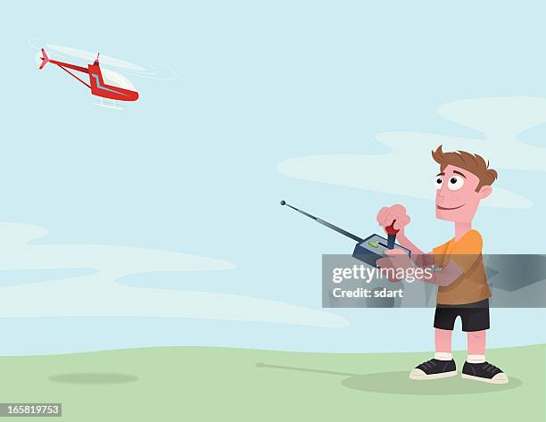 radio control helicopter - remote control helicopter stock illustrations