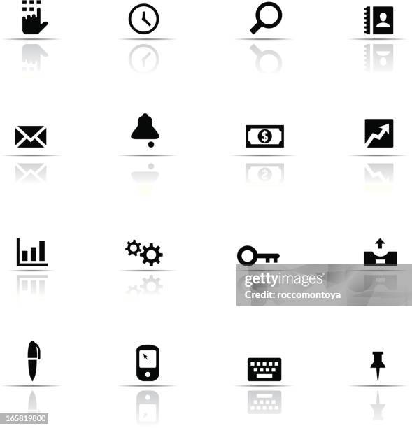 icon set, office - computer keyboard hands stock illustrations