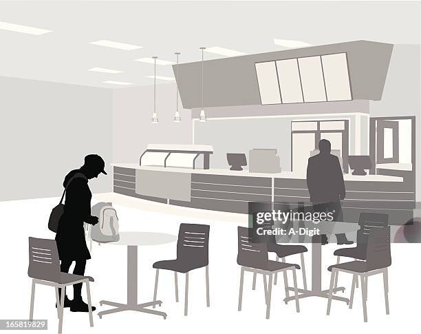 convenience vector silhouette - food court stock illustrations