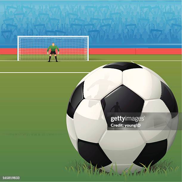 soccer ball background - scoring a goal stock illustrations