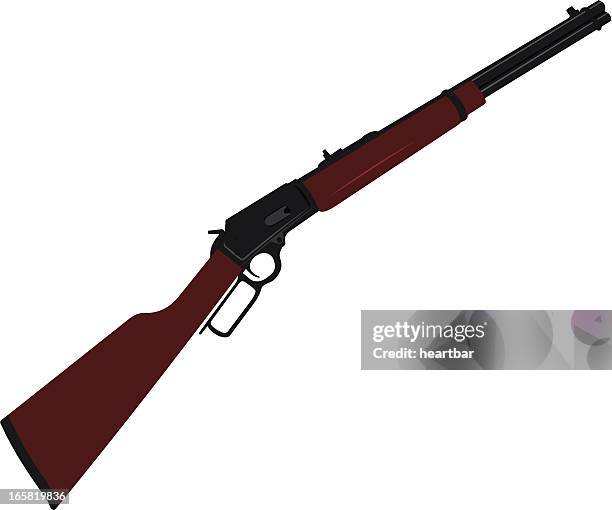 ilustraciones, imágenes clip art, dibujos animados e iconos de stock de old west palanca del rifle - carabina