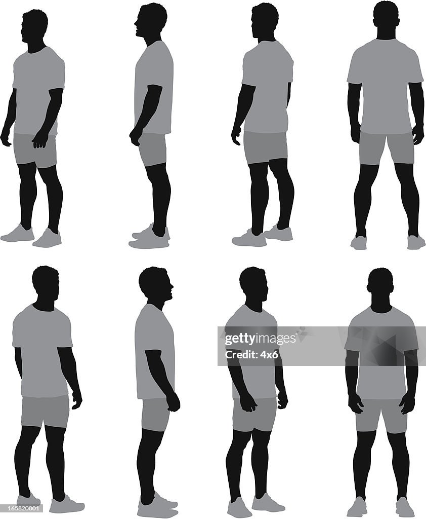 Multiple images of a man standing