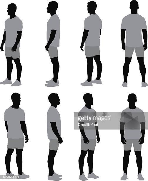 multiple images of a man standing - men stock illustrations
