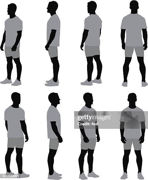 multiple images of a man standing - side view 幅插畫檔、美工圖案、卡通及圖標