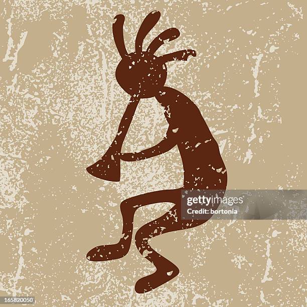 ancient symbols: kokopelli - kokopelli stock illustrations