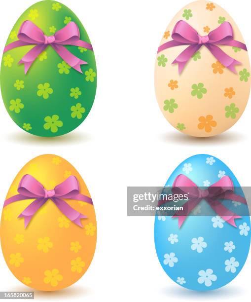 colorful easter eggs symbol - painted easter eggs stock illustrations