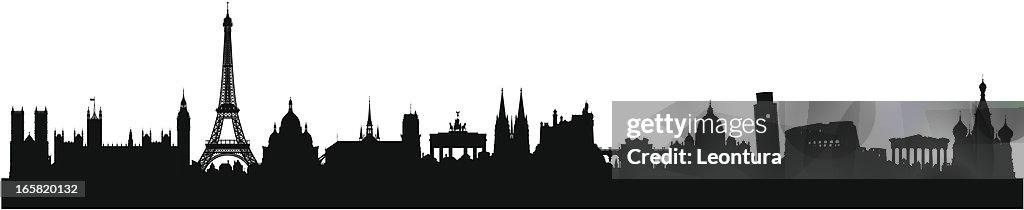 European Skyline (Buildings Are Detailed, Moveable and Complete)