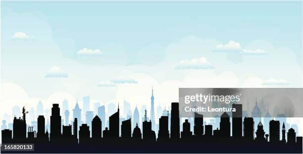 city (buildings are detailed, moveable and complete) - generic location stock illustrations