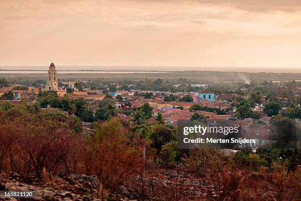 church and rooftops of trinidad - sancti spiritus province stock pictures, royalty-free photos & images