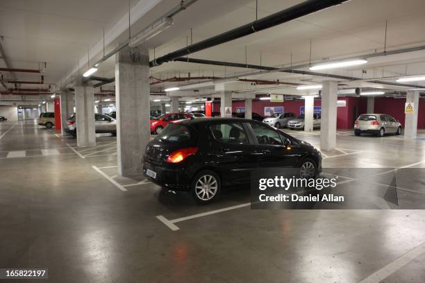 car alarm - car in car park stock pictures, royalty-free photos & images