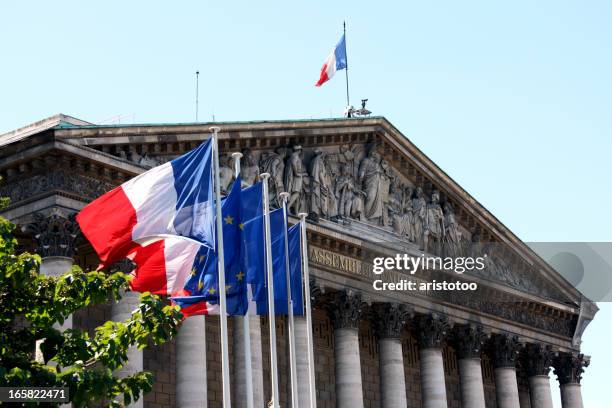 assemblée galería nacional de parís - bandera francesa fotografías e imágenes de stock