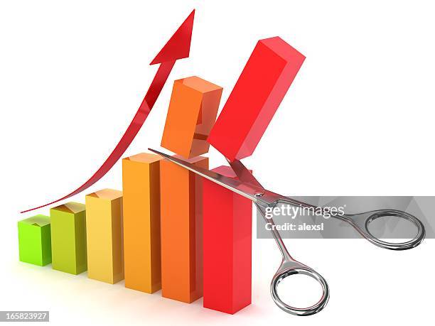 die kosten diagramm - budget cuts stock-fotos und bilder