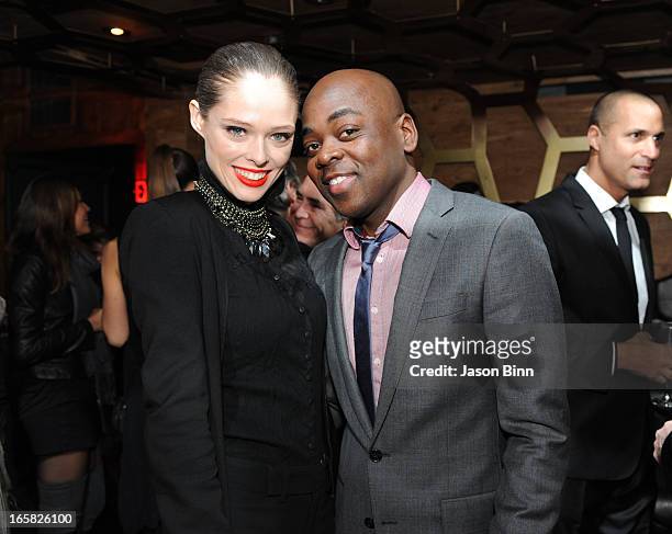 Model Coco Rocha and Joe Romulus attend the DuJour Magazine Gala With Coco Rocha & Nigel Barker Presented by TW Steel at Scott Sartiano and Richie...