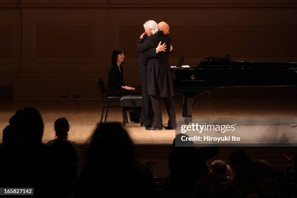 The baritone Dmitri Hvorostovsky, accompanied by Ivari Ilja on piano, performed the songs by Rachmaninoff and Georgy Sviridov at Carnegie Hall on...