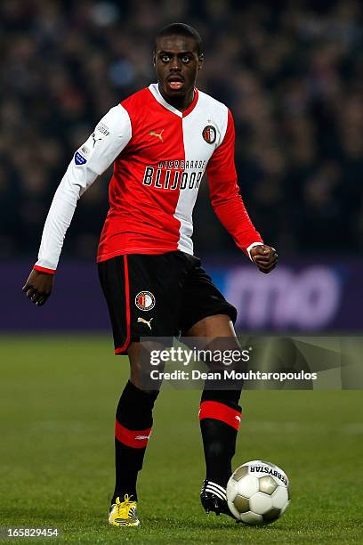 Bruno Martins Indi of Feyenoord in action during the Eredivisie match between Feyenoord and VVV Venlo at De Kuip on April 5, 2013 in Rotterdam,...