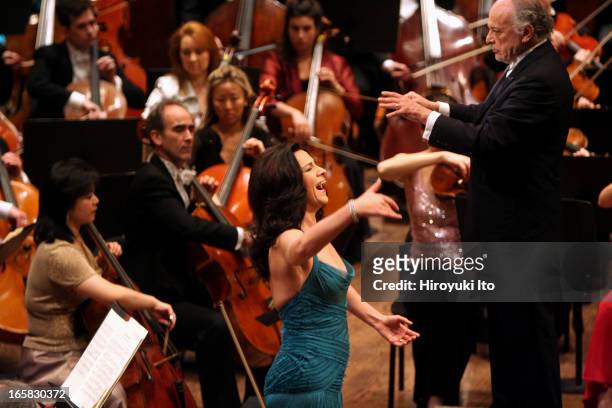 New York Philharmonic performing the new year's eve concert at Avery Fisher Hall on Saturday night, December 31, 2005.This image:The soprano Angela...