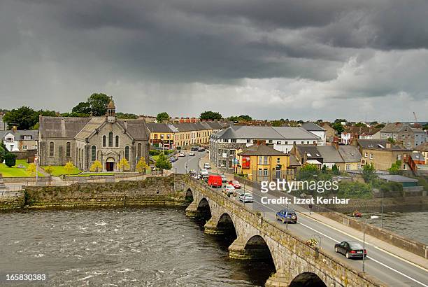 limerick town from st john castle - county limerick stock pictures, royalty-free photos & images