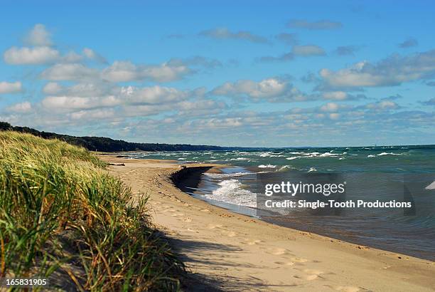 lake michigan, sawyer, michigan - warren michigan stock-fotos und bilder