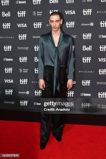 Theodore Pellerin attends the 'Solo' premiere during the 2023 Toronto International Film Festival at Roy Thomson Hall in Toronto, Ontario, Canada on...
