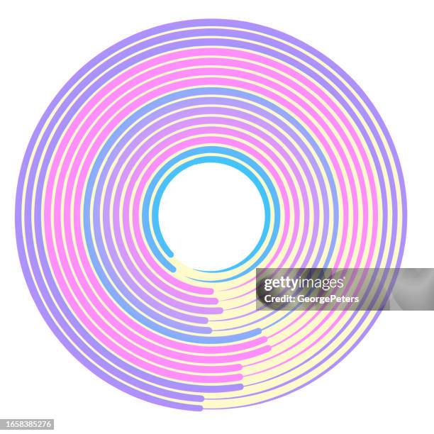 concentric spiral vector - sonar stock illustrations