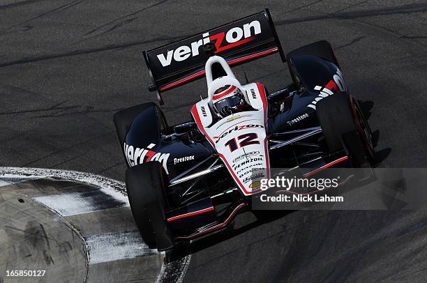 Will Power of Australia, drives the Verizon Team Penske Chevrolet during qualifying for the Honda Indy Grand Prix of Alabama at Barber Motorsports...