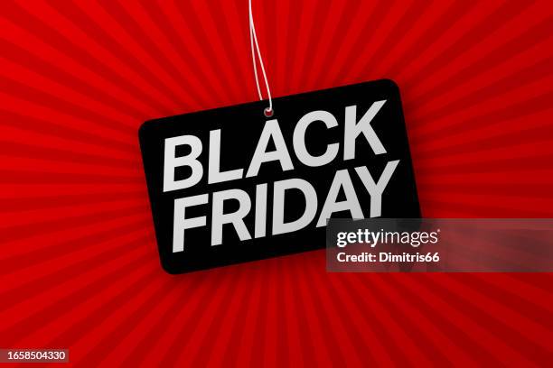 stockillustraties, clipart, cartoons en iconen met black friday - kaarten uitdelen