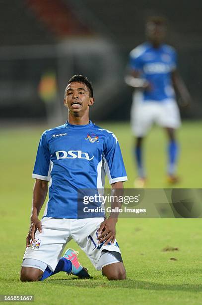 Sameehg Doutie of SuperSport during the CAF Confedaration Cup match between SuperSport United and Petro de Luanda at Lucas Moripe Stadium on April...