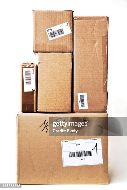 stack of  packages. - pile of gifts stock pictures, royalty-free photos & images