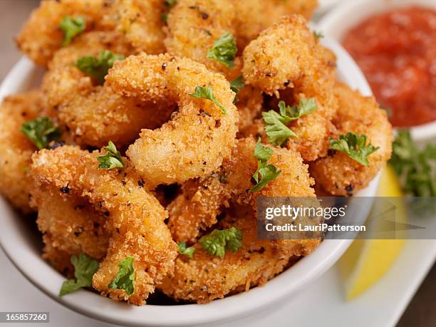 popcorn shrimp - breaded stock pictures, royalty-free photos & images