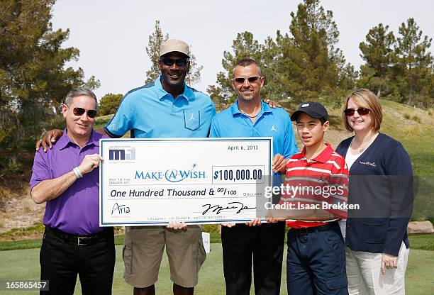 Resort & Casino Vice President of Marketing Carl Cohen, NBA legend Michael Jordan, President and Chief Executive Officer of Casino Marketing MGM...