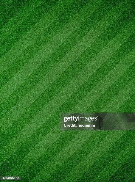 green grass textured background with stripe - football texture stock pictures, royalty-free photos & images