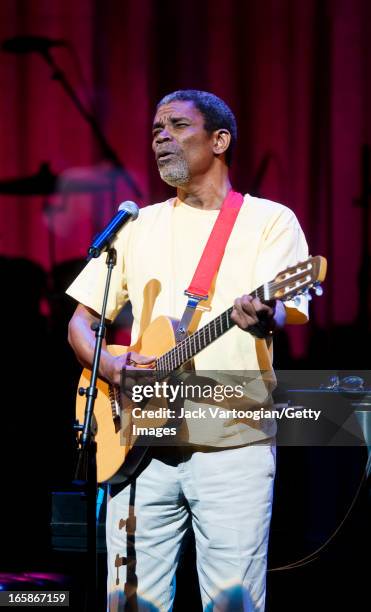 Haitian musician Manno Charlemagne on guitar and vocals performs at the Jazz Foundation of America's 9th Annual 'A Great Night in Harlem' Benefit at...