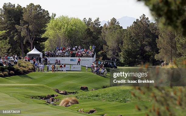 General view of atmosphere during ARIA Resort & Casino's Michael Jordan Celebrity Invitational golf tournament at Shadow Creek on April 6, 2013 in...