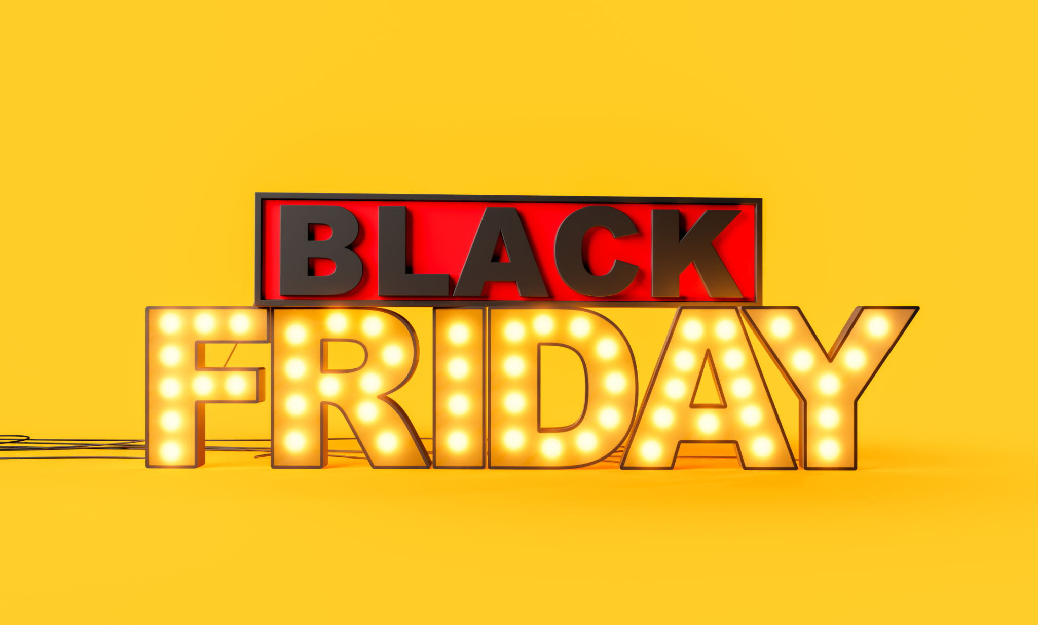 Colorful letters placard of big sale for Black Friday Colorful letters placard of big sale for Black Friday