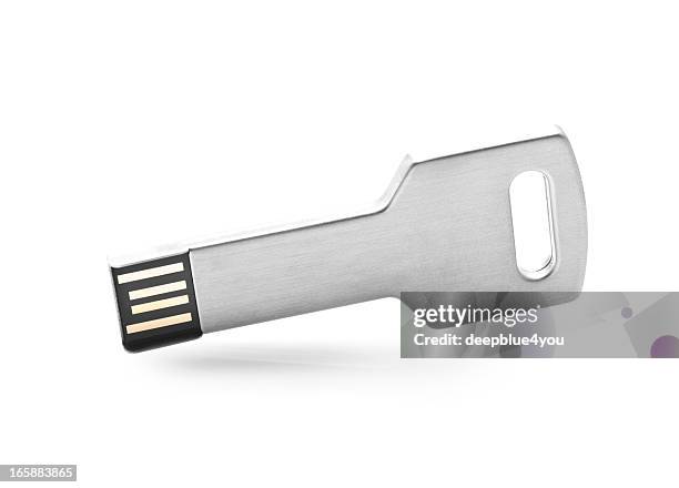 usb-flash-laufwerk, es wurde als schlüssel auf weißem hintergrund - usb stick stock-fotos und bilder