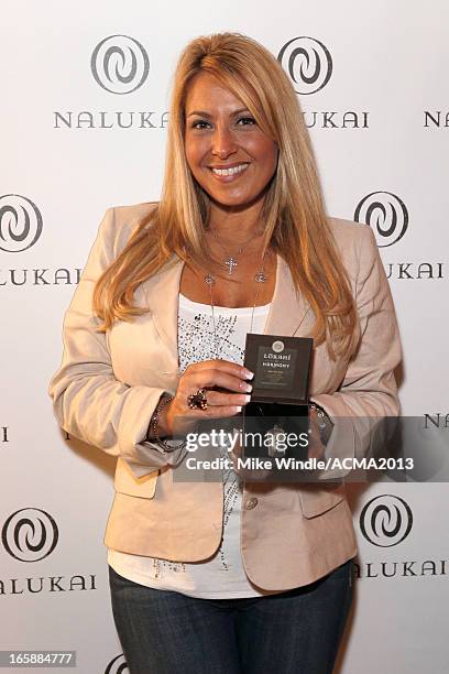 Singer Lisa Matassa attends the gift lounge during the 48th Annual Academy of Country Music Awards at the MGM Grand Garden Arena on April 6, 2013 in...